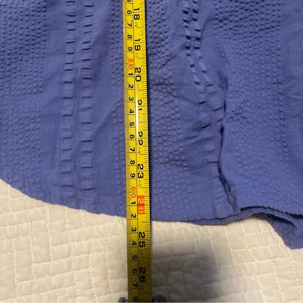 J. Jill Soft Blue Textured Blouse - Picture 3 of 4
